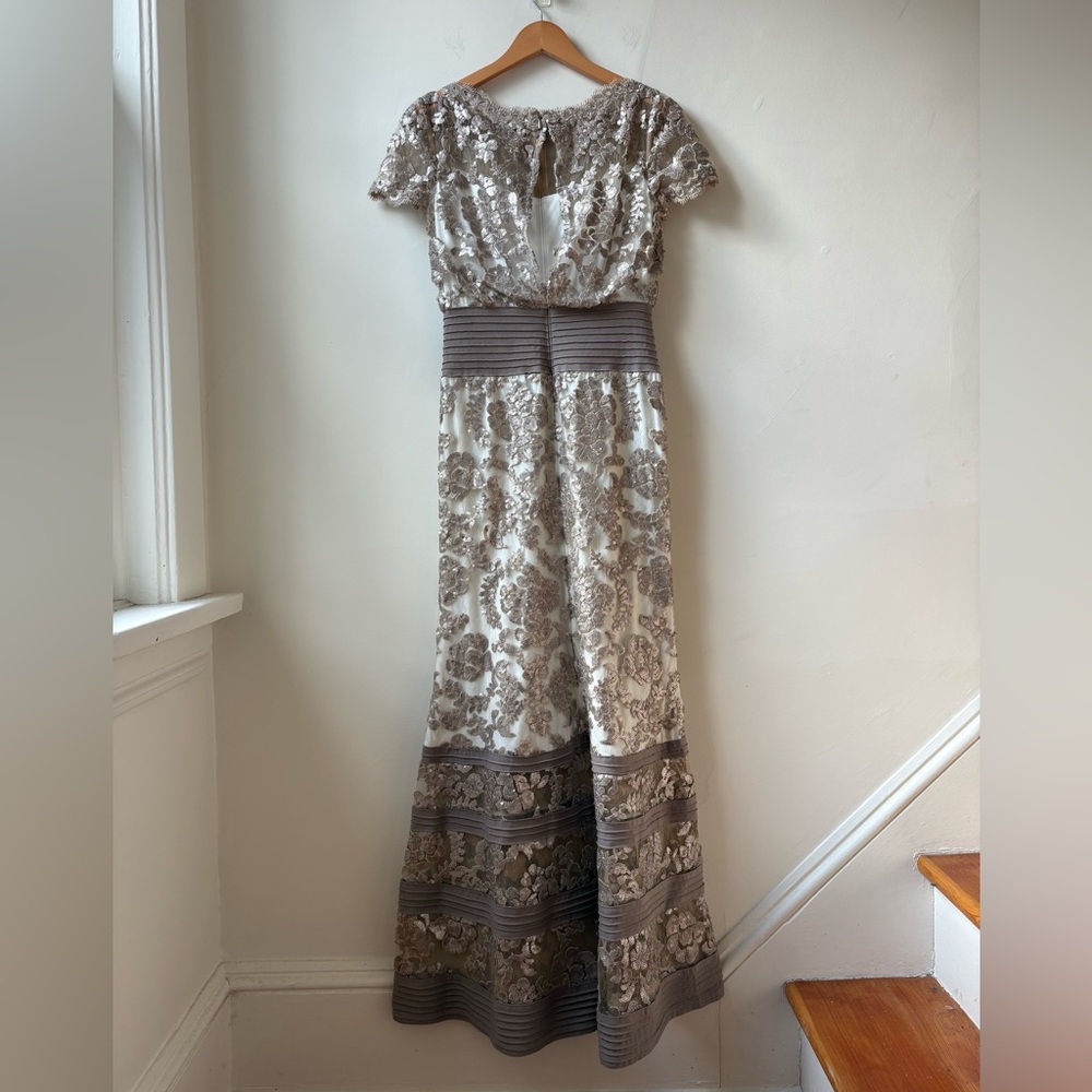 Tadashi Shoji Sequin Embroidered Lace Gown - Picture 7 of 16